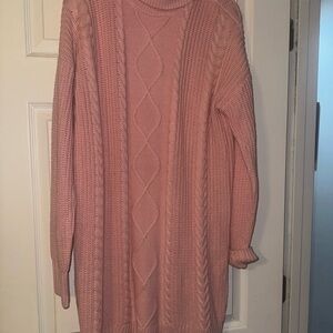 Pink Cable Knit Sweater